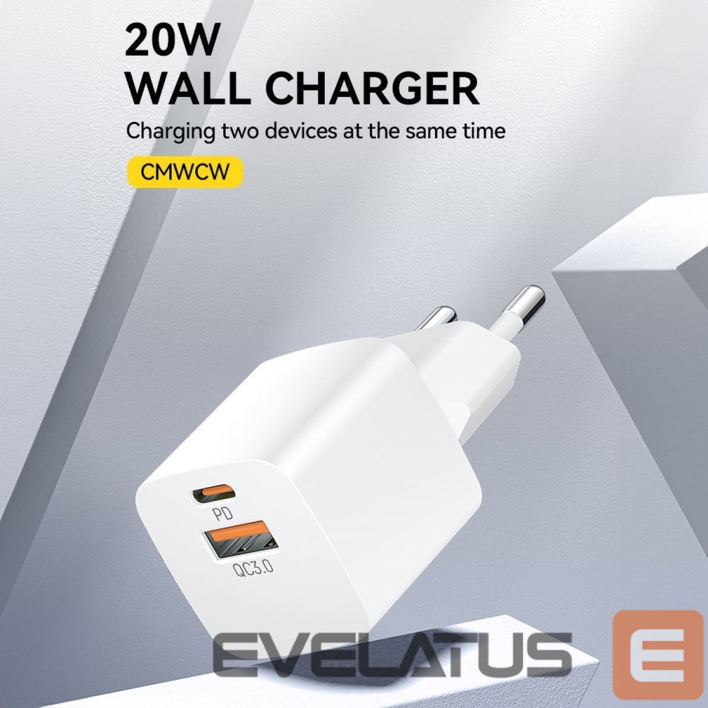 Адаптер Wozinsky Wozinsky CMWCW 20W USB-C / USB-A Wall Charger - White