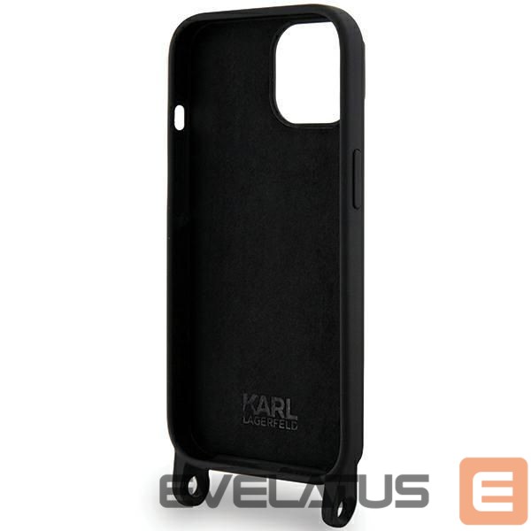 Чехол на заднюю панель Karl Lagerfeld Karl Lagerfeld KLHCP15SSCBSCNK iPhone 15 6.1" hardcase black/black Crossbody Silicone Choupette
