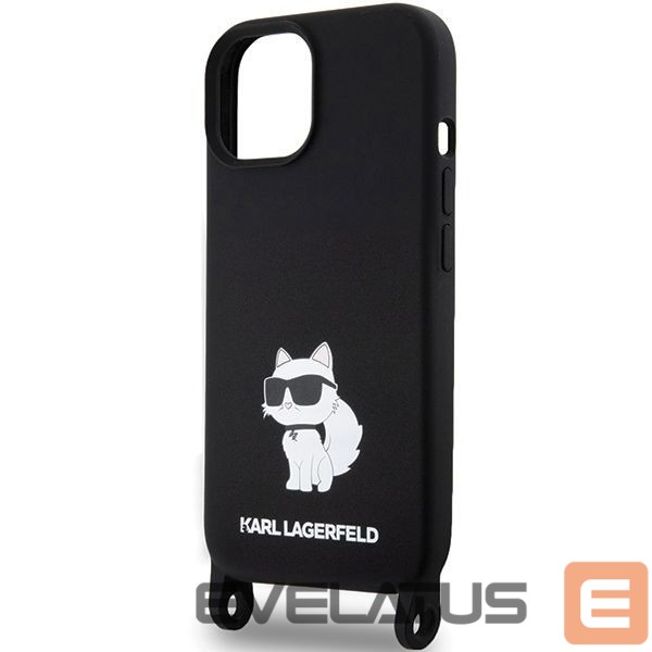 Чехол на заднюю панель Karl Lagerfeld Karl Lagerfeld KLHCP15SSCBSCNK iPhone 15 6.1" hardcase black/black Crossbody Silicone Choupette