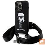 Чехол на заднюю панель Karl Lagerfeld  Karl Lagerfeld KLHCP15XSCBSKNK iPhone 15 Pro Max 6.7" hardcase black/black Crossbody Silicone Ikonik 
