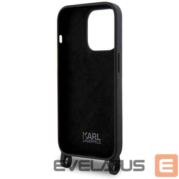 Чехол на заднюю панель Karl Lagerfeld Karl Lagerfeld KLHCP15XSCBSKNK iPhone 15 Pro Max 6.7" hardcase black/black Crossbody Silicone Ikonik