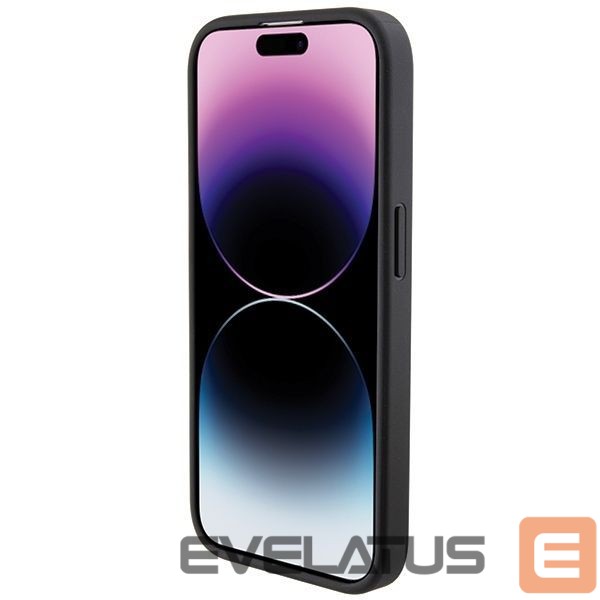 Чехол на заднюю панель BMW BMW Grip Stand Smooth & Carbon case for iPhone 15 Pro - black