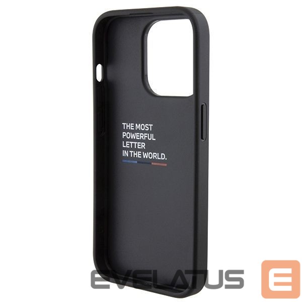 Чехол на заднюю панель BMW BMW Grip Stand Smooth & Perforated case for iPhone 15 Pro - black