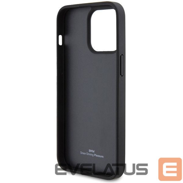 Чехол на заднюю панель BMW BMW Leather Diamond Pattern case for iPhone 15 Pro Max - black