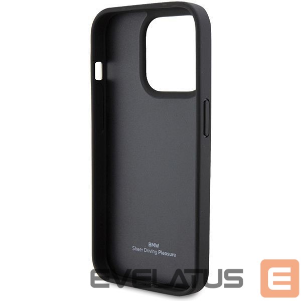 Чехол на заднюю панель BMW BMW Leather Quilted case for iPhone 15 Pro Max - black