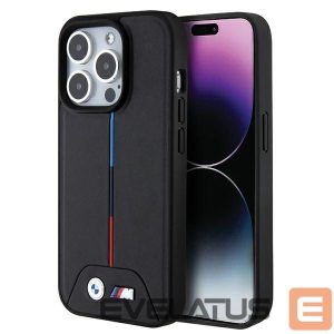 Чехол на заднюю панель BMW  BMW Quilted Tricolor MagSafe case for iPhone 15 Pro - black 