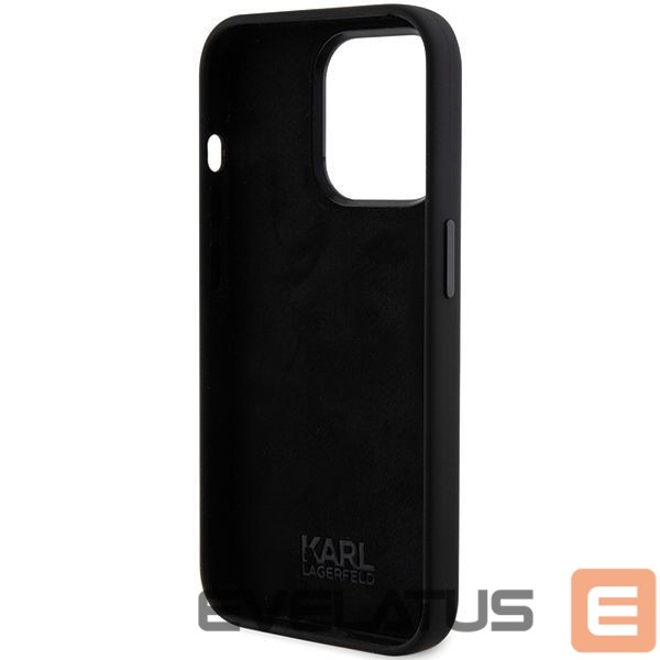 Чехол на заднюю панель Karl Lagerfeld Karl Lagerfeld Silicone Ikonik Metal Pin case for iPhone 15 Pro - black