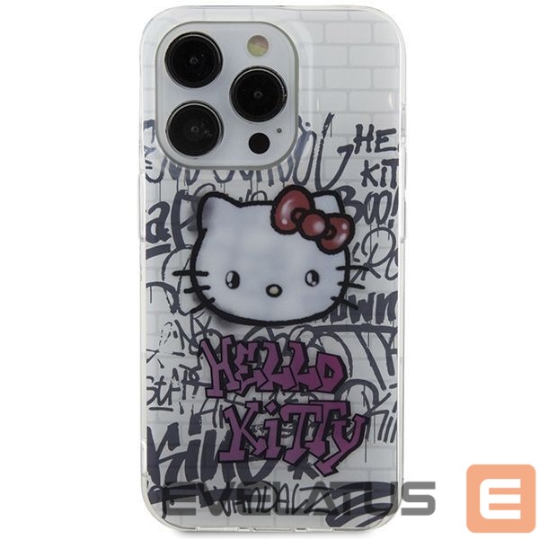 Чехол на заднюю панель Hello Kitty Hello Kitty IML Kitty On Bricks Graffiti case for iPhone 14 Pro - white