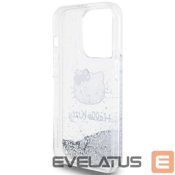Чехол на заднюю панель Hello Kitty Hello Kitty Liquid Glitter Charms Kitty Head case for iPhone 14 Pro Max - silver