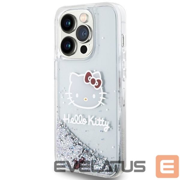 Чехол на заднюю панель Hello Kitty Hello Kitty Liquid Glitter Charms Kitty Head case for iPhone 14 Pro Max - silver