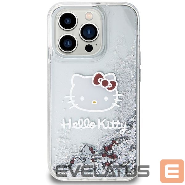 Чехол на заднюю панель Hello Kitty Hello Kitty Liquid Glitter Charms Kitty Head case for iPhone 14 Pro Max - silver