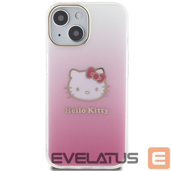 Чехол на заднюю панель Hello Kitty Hello Kitty IML Gradient Electrop Kitty Head case for iPhone 15 - pink