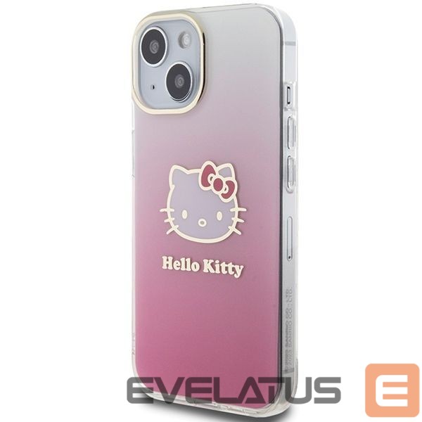 Чехол на заднюю панель Hello Kitty Hello Kitty IML Gradient Electrop Kitty Head case for iPhone 15 - pink