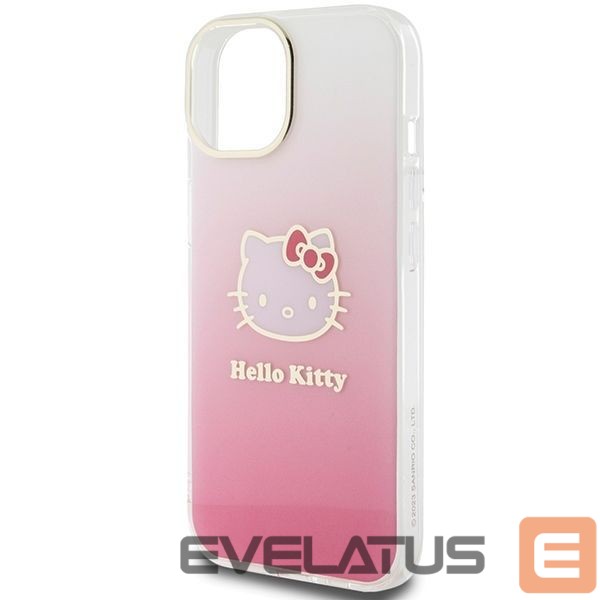 Чехол на заднюю панель Hello Kitty Hello Kitty IML Gradient Electrop Kitty Head case for iPhone 15 - pink
