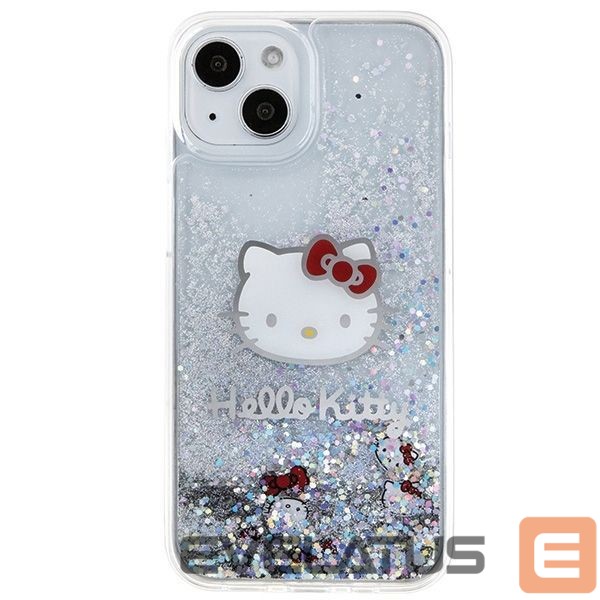 Чехол на заднюю панель Hello Kitty Hello Kitty Liquid Glitter Charms Kitty Head case for iPhone 15 - silver