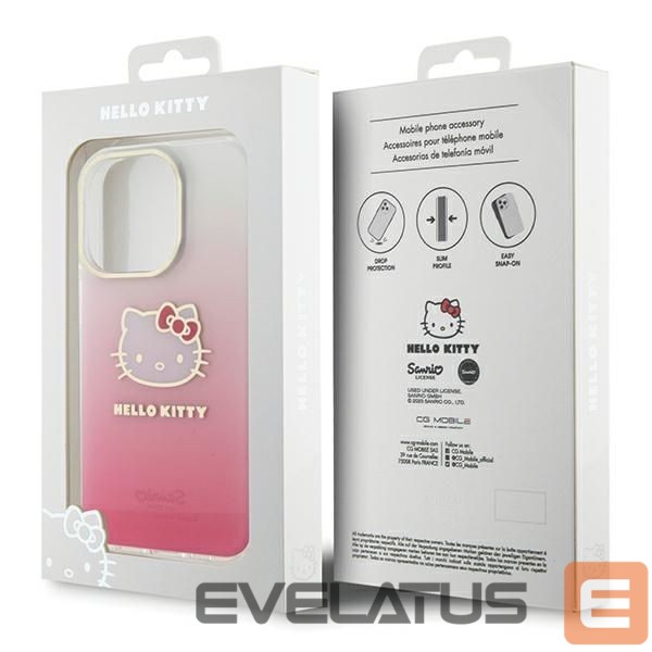 Чехол на заднюю панель Hello Kitty Hello Kitty IML Gradient Electrop Kitty Head case for iPhone 15 Pro Max - pink