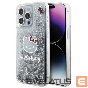 Чехол на заднюю панель Hello Kitty  Hello Kitty Liquid Glitter Charms Kitty Head case for iPhone 15 Pro Max - silver 