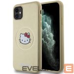 Чехол на заднюю панель Hello Kitty  Hello Kitty Leather Kitty Head MagSafe case for iPhone 11 / Xr - gold 