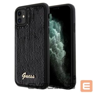Чехол на заднюю панель Guess  Guess Sequin Script Metal case for iPhone 11 / Xr - black