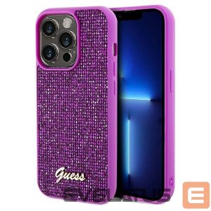 Чехол на заднюю панель Guess  Guess Disco Metal Script case for iPhone 14 Pro - fuchsia