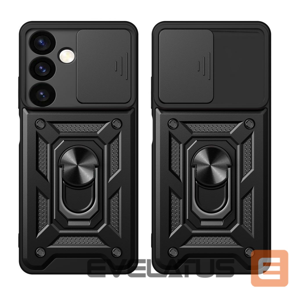Другой аксессуар для телефона Hurtel Hybrid Armor Camshield armored case for Samsung Galaxy S24 with camera cover - black