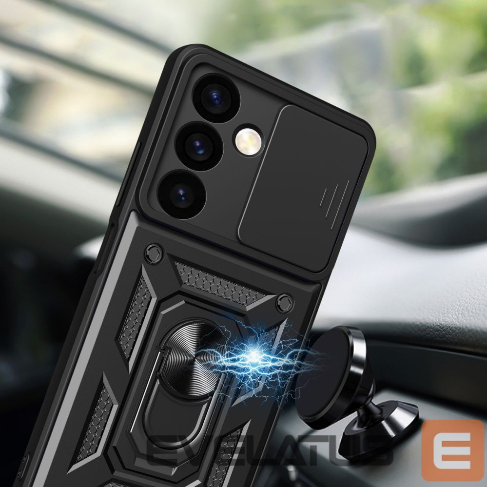 Другой аксессуар для телефона Hurtel Hybrid Armor Camshield armored case for Samsung Galaxy S24 with camera cover - black