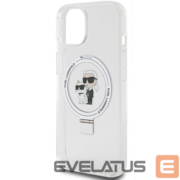 Чехол на заднюю панель Karl Lagerfeld Karl Lagerfeld Ring Stand Karl&Choupette MagSafe case for iPhone 14 / 15 / 13 - white