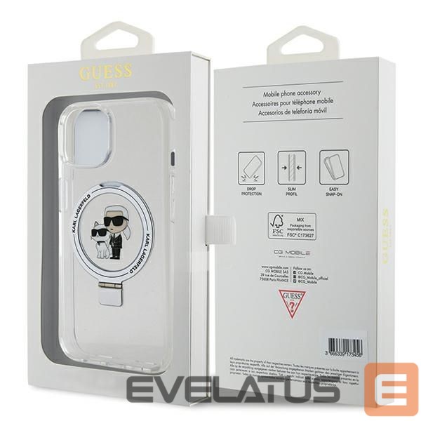 Чехол на заднюю панель Karl Lagerfeld Karl Lagerfeld Ring Stand Karl&Choupette MagSafe case for iPhone 14 / 15 / 13 - white