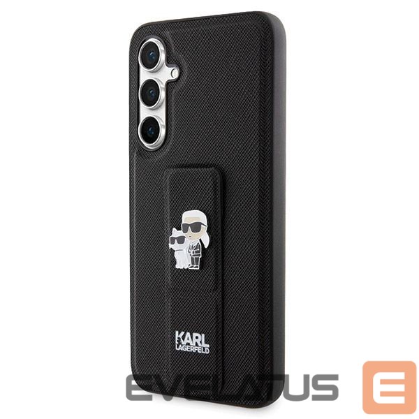Чехол на заднюю панель Karl Lagerfeld Karl Lagerfeld Gripstand Saffiano Karl&Choupette Pins case for Samsung Galaxy S23 FE - black