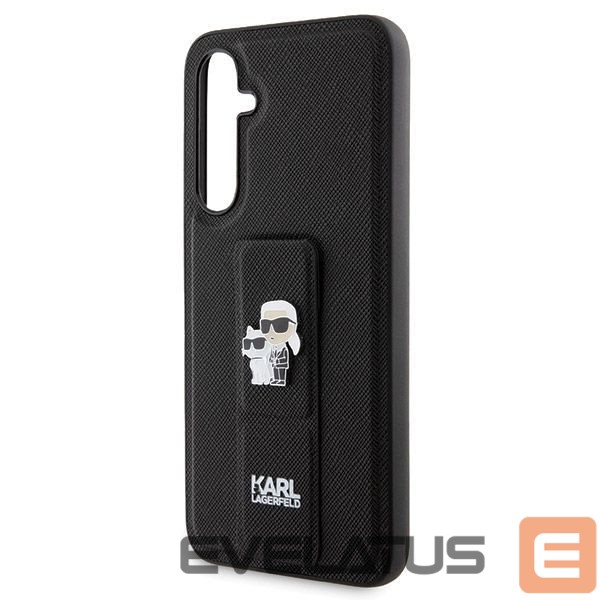 Чехол на заднюю панель Karl Lagerfeld Karl Lagerfeld Gripstand Saffiano Karl&Choupette Pins case for Samsung Galaxy S23 FE - black