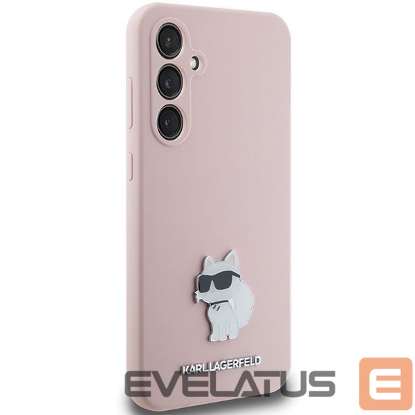 Чехол на заднюю панель Karl Lagerfeld Karl Lagerfeld Silicone Choupette Metal Pin case for Samsung Galaxy S23 FE - pink