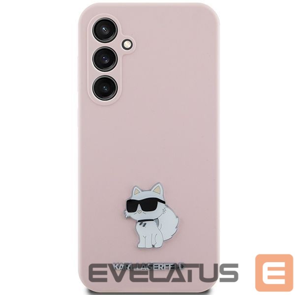 Чехол на заднюю панель Karl Lagerfeld Karl Lagerfeld Silicone Choupette Metal Pin case for Samsung Galaxy S23 FE - pink