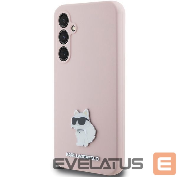 Чехол на заднюю панель Karl Lagerfeld Karl Lagerfeld Silicone Choupette Metal Pin case for Samsung Galaxy S23 FE - pink