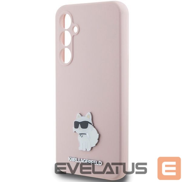 Чехол на заднюю панель Karl Lagerfeld Karl Lagerfeld Silicone Choupette Metal Pin case for Samsung Galaxy S23 FE - pink