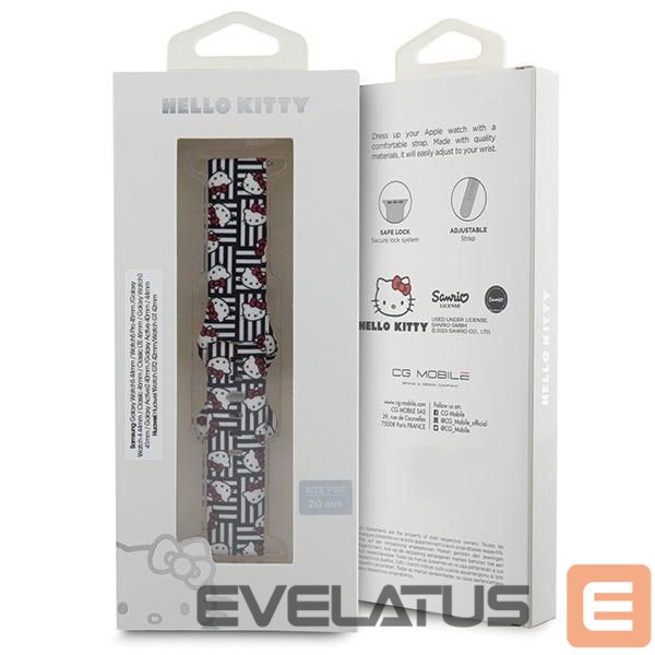 Другой аксессуар для телефона Hello Kitty Hello Kitty Silicone Heads & Stripes universal 20mm - black