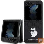 Чехол на заднюю панель Karl Lagerfeld  Karl Lagerfeld Saffiano Monogram Choupette Pin case for Samsung Galaxy Z Flip 5 - black 