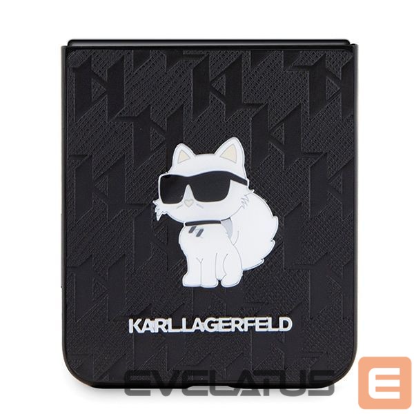 Чехол на заднюю панель Karl Lagerfeld Karl Lagerfeld Saffiano Monogram Choupette Pin case for Samsung Galaxy Z Flip 5 - black