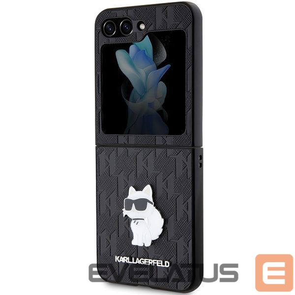 Чехол на заднюю панель Karl Lagerfeld Karl Lagerfeld Saffiano Monogram Choupette Pin case for Samsung Galaxy Z Flip 5 - black