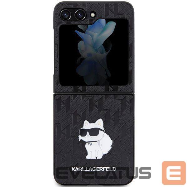Чехол на заднюю панель Karl Lagerfeld Karl Lagerfeld Saffiano Monogram Choupette Pin case for Samsung Galaxy Z Flip 5 - black