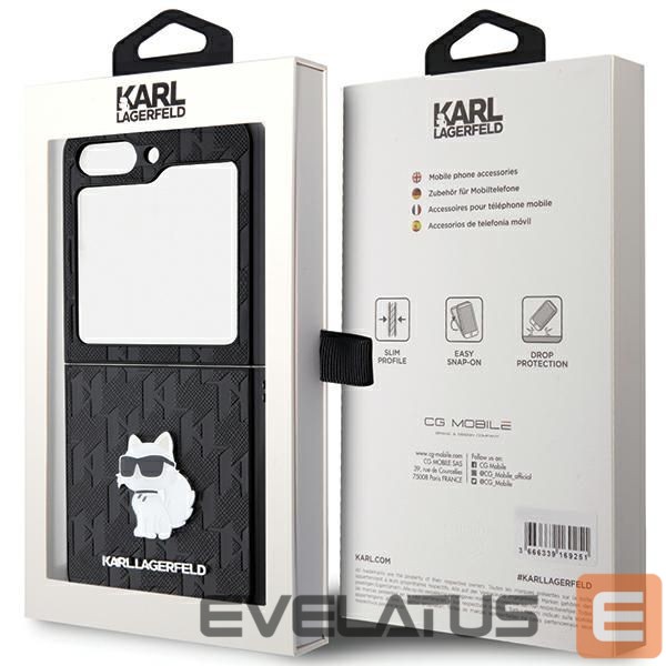 Чехол на заднюю панель Karl Lagerfeld Karl Lagerfeld Saffiano Monogram Choupette Pin case for Samsung Galaxy Z Flip 5 - black