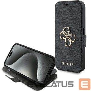 Чехол на заднюю панель Guess  Guess 4G Metal Logo case for iPhone 15 Pro - gray