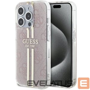 Чехол на заднюю панель Guess  Guess IML 4G Gold Stripe case for iPhone 14 Pro Max - pink