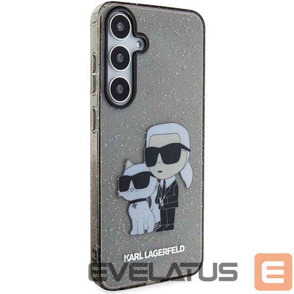 Чехол на заднюю панель Karl Lagerfeld Karl Lagerfeld KLHCS24MHNKCTGK S24+ S926 black/black hardcase Glitter Karl&Choupette
