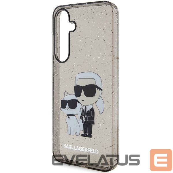 Чехол на заднюю панель Karl Lagerfeld Karl Lagerfeld KLHCS24MHNKCTGK S24+ S926 black/black hardcase Glitter Karl&Choupette