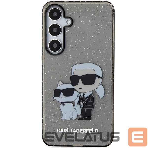 Чехол на заднюю панель Karl Lagerfeld Karl Lagerfeld KLHCS24MHNKCTGK S24+ S926 black/black hardcase Glitter Karl&Choupette