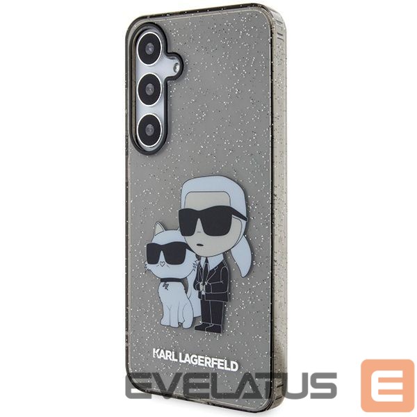 Чехол на заднюю панель Karl Lagerfeld Karl Lagerfeld KLHCS24MHNKCTGK S24+ S926 black/black hardcase Glitter Karl&Choupette