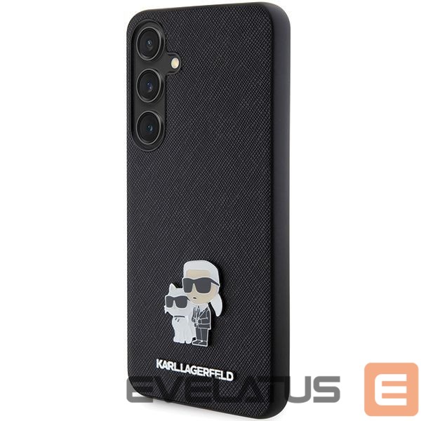 Чехол на заднюю панель Karl Lagerfeld Karl Lagerfeld KLHCS24SPSAKCMPK S24 S921 hardcase black/black Saffiano Karl & Choupette Metal Pin