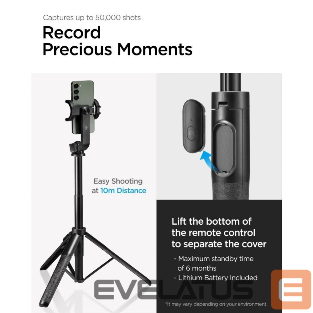 Другой аксессуар для телефона Spigen Spigen S560W Bluetooth Selfie Stick with Tripod - Black