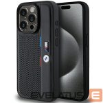 Чехол на заднюю панель BMW  BMW Perforated Tricolor Line case for iPhone 15 Pro - black 