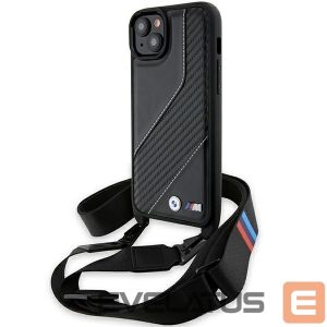 Чехол на заднюю панель BMW  BMW M Edition Carbon Stripe & Strap case for iPhone 15 Plus / 14 Plus - black 